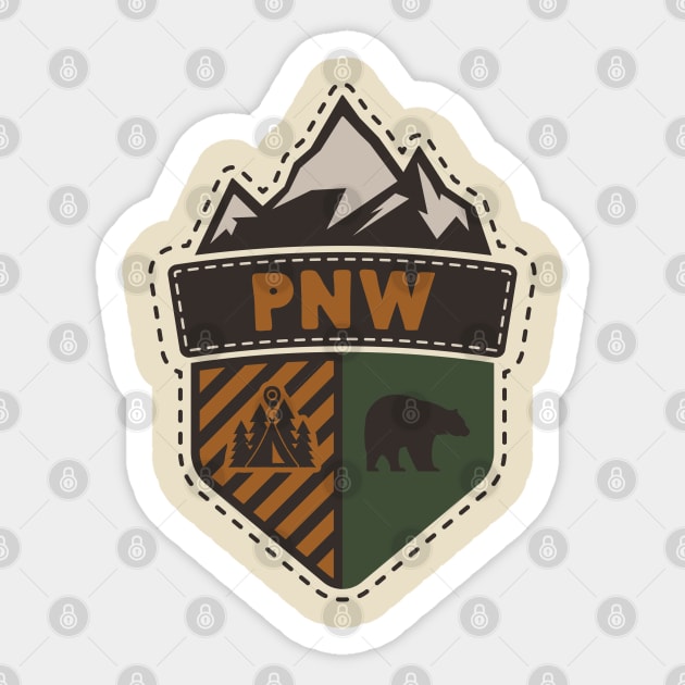 PNW Adventure Badge Sticker by happysquatch